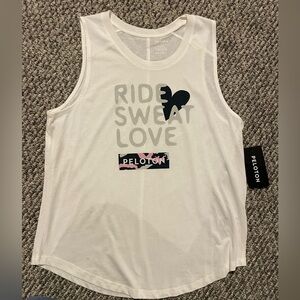 NWT Peloton White “Ride Sweat Love” Tank Top Size Medium